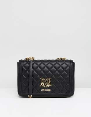 love moschino heart logo quilted bag