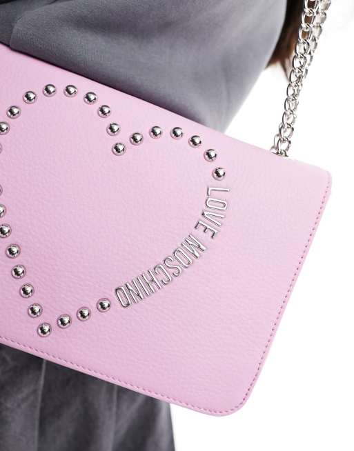 Love Moschino heart logo shoulder bag in pink ASOS