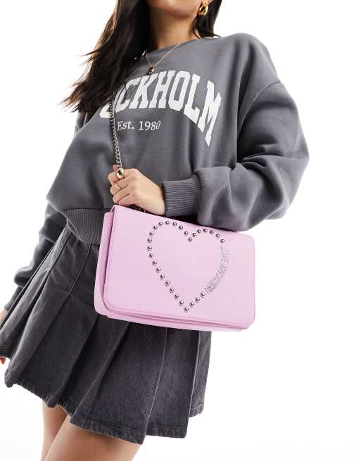 Love Moschino heart logo shoulder bag in pink