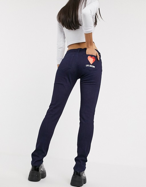Love Moschino heart logo skinny jeans