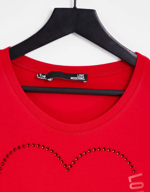 Red love discount moschino t shirt