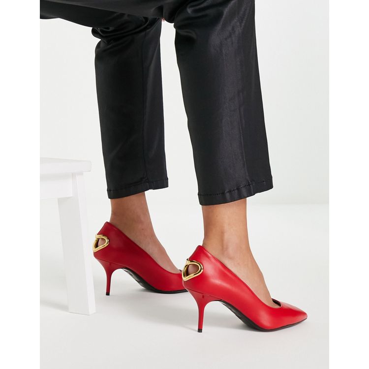 Love Moschino heart pointed heeled shoes in red | ASOS