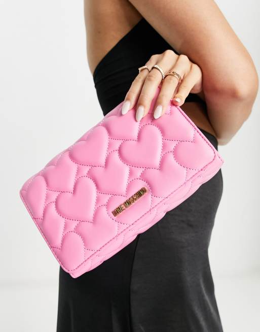 Love Moschino Pink Quilted Crossbody Borsa Matt Gold Chain Bag