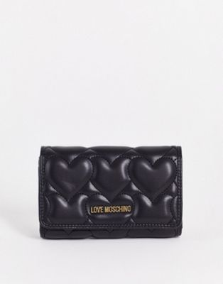 Love Moschino heart quilted purse in black