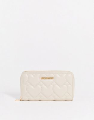 Love Moschino heart quilted purse in ivory