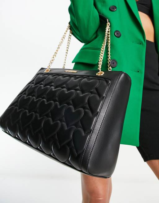 Love Moschino heart quilted tote in black, 2 of 4