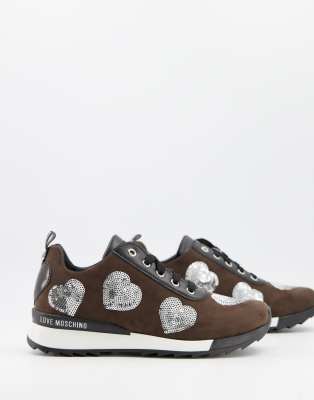love moschino heart runner trainers