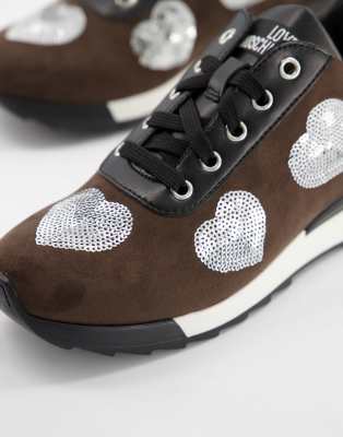 love moschino heart runner trainers