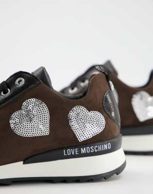 love moschino heart runner trainers