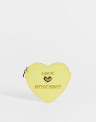 Love Moschino heart shape purse in yellow