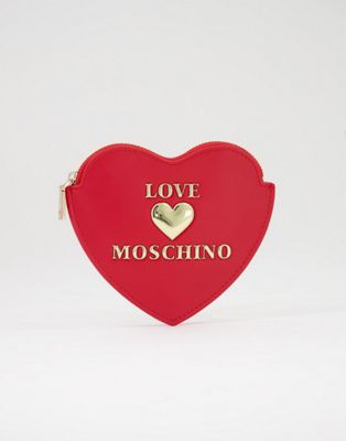 Love Moschino heart shaped coin purse in red