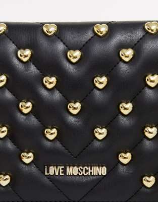 love moschino heart quilted shoulder bag