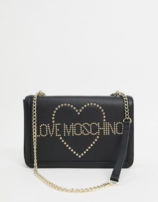 love moschino black studded bag