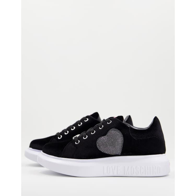 Velvet black hot sale trainers