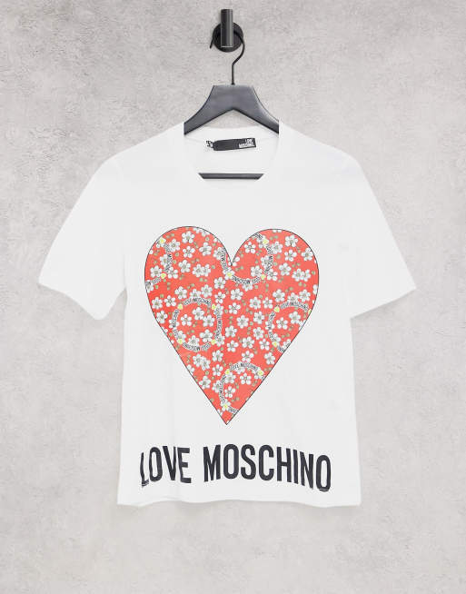 Moschino white shirt store with red heart