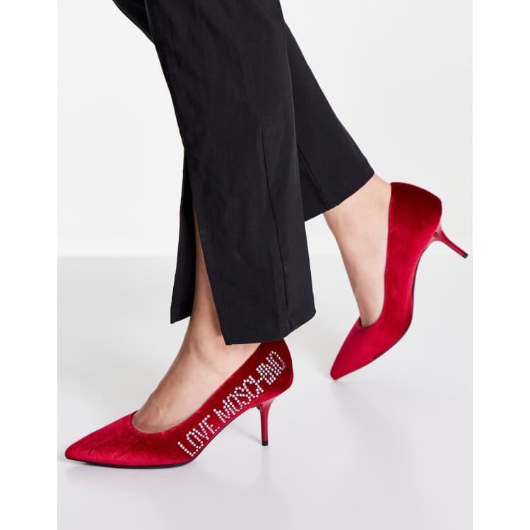 Red velvet sale court shoes