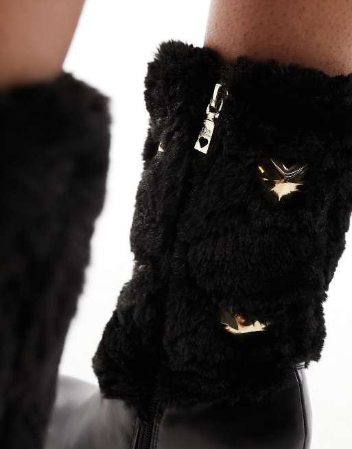 Fur lined best sale high heel boots