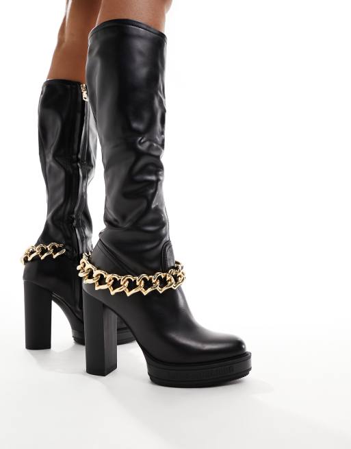 Moschino high outlet heel boots