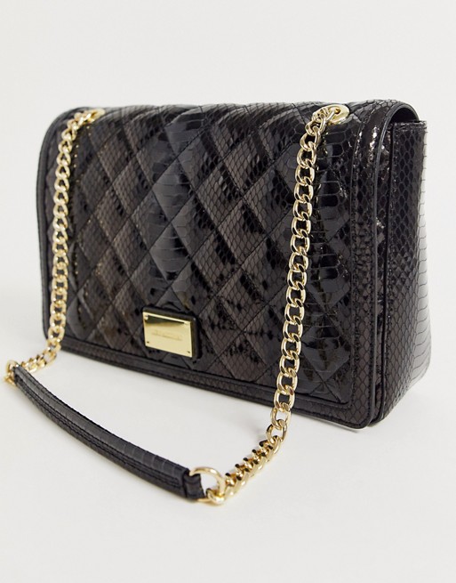 Love Moschino high shine snake quilted chain strap shoulder bag
