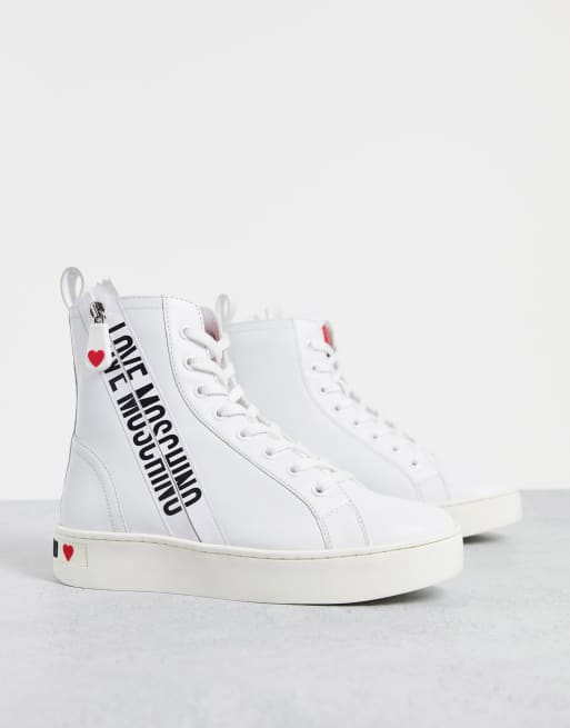 Love moschino high top sneakers best sale