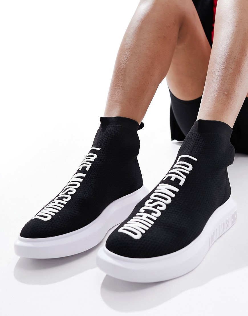Love Moschino high top trainers in black