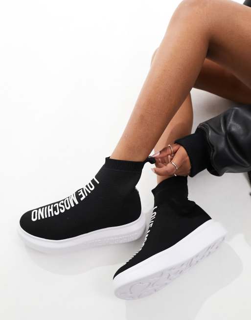 Black store moschino trainers