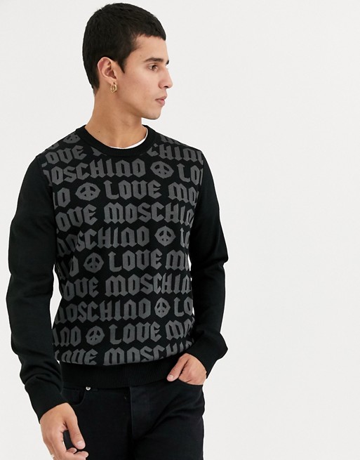 Love Moschino jacquard jumper in black