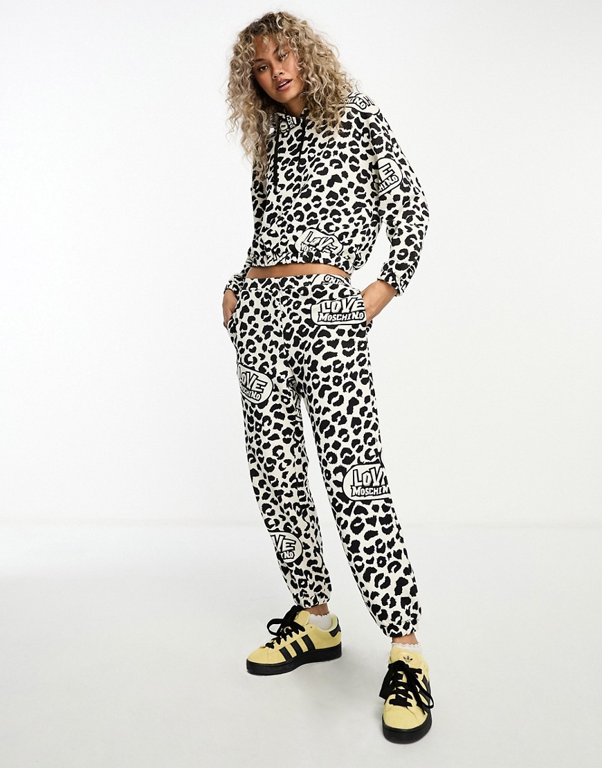 Love Moschino joggers in leopard print co-ord-Multi