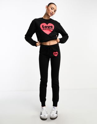 Love Moschino - Jogginghose in Schwarz mit Herz-Logo, Kombiteil