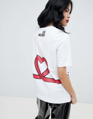 Love Moschino Kind Hands Print T-Shirt 