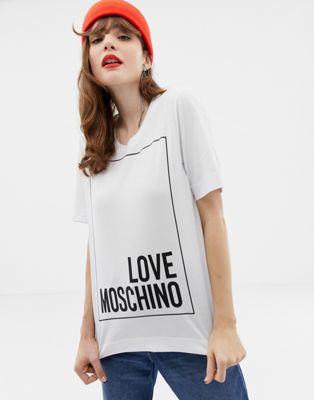 Love Moschino - Klassiek T-shirt met logo-Wit