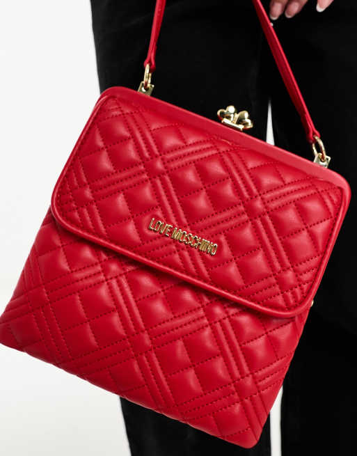 Love Moschino - Kleine doorgestikte damestas in rood, 2 van 4