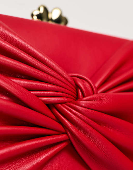 Love Moschino knot detail box clutch in red, 3 of 4