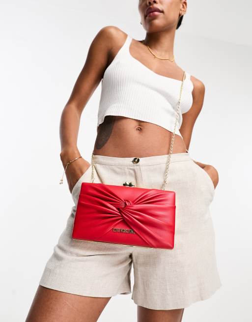 Love Moschino knot detail box clutch in red, 4 of 4