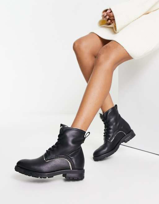 Faux lace up clearance boots