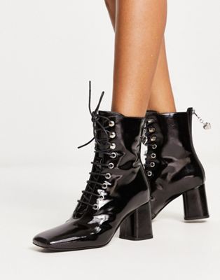  lace up boots with zip back 