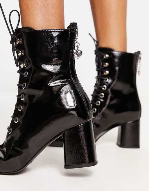 Womens boots that on sale lace up the back