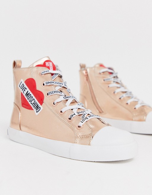 Love Moschino lace up hi top trainers