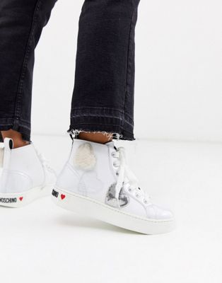 Love Moschino lace up hi top trainers 