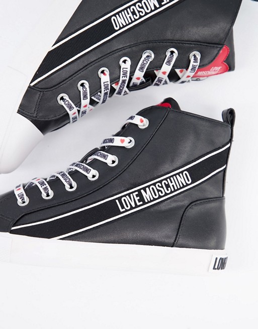 Love Moschino lace up hi top trainers