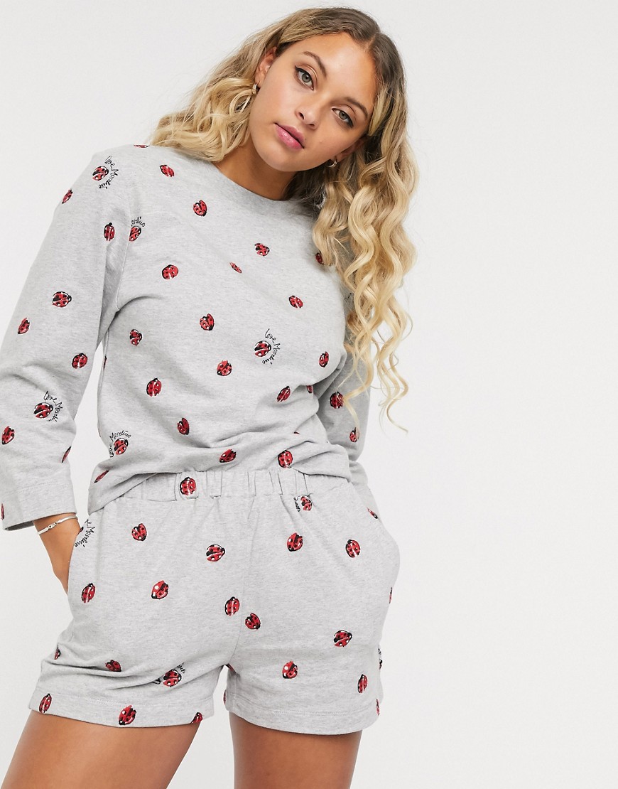 Love Moschino ladybirds print sweatshirt-Grey