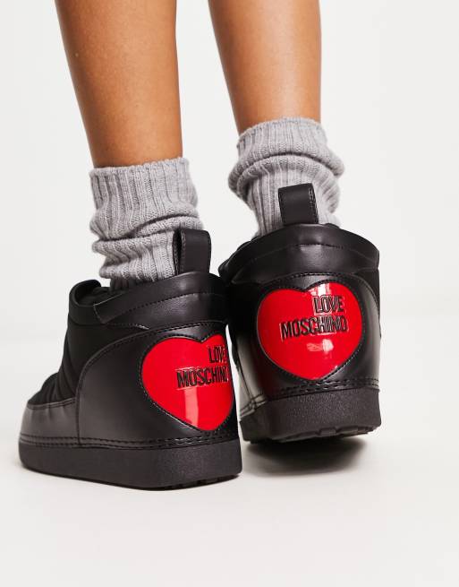Love Moschino - Lage sneeuwlaarzen met panelen in zwart, 3 van 4