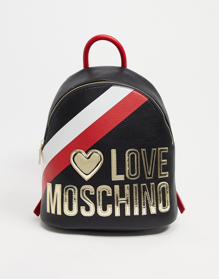 Love Moschino large logo backpack in black