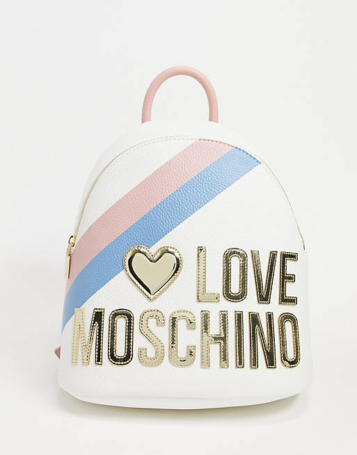Love Moschino large logo backpack in pink