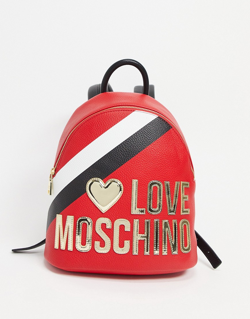 Love Moschino large logo backpack in red
