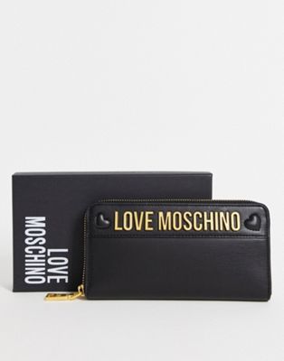 Love Moschino large logo purse in black