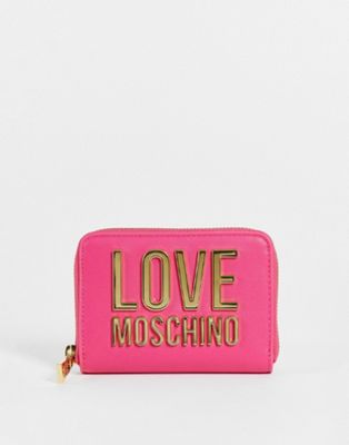 Love Moschino large logo purse in pink