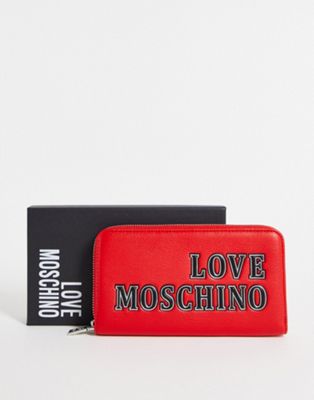 Love Moschino large logo purse in red