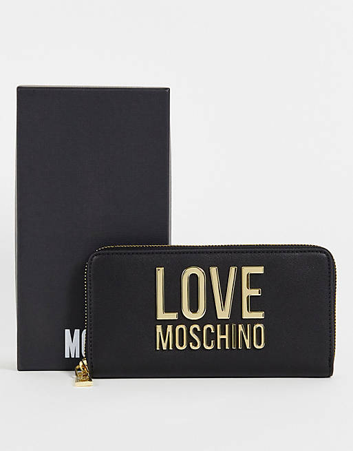 Love Moschino large logo wallet in black