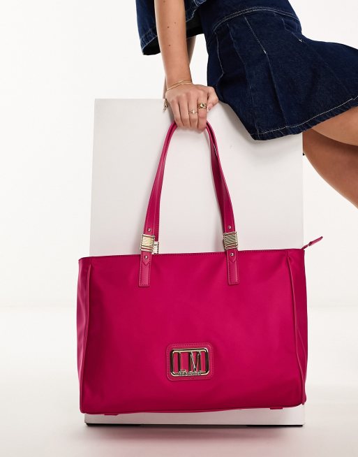 Moschino Paint Effect Tote Bag In Pink